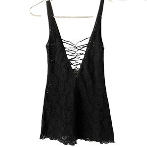 Vintage Victoria’s Secret floral sheer slip with strappy front and back